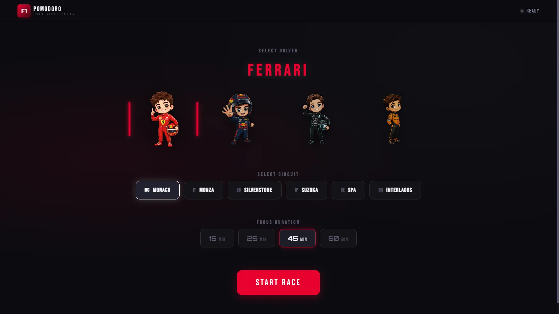 Screenshot of Race Focus